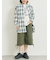 オンブレチェック裾ドロストシャツ