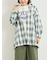 オンブレチェック裾ドロストシャツ