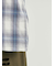 オンブレチェック裾ドロストシャツ
