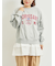 ミニ裏毛カレッジプリント+刺繍スウェット