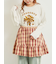 柄アソートフロッキープリントロングTシャツ