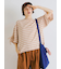 マルチボーダー袖スリットリボンTシャツ