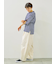 マルチボーダー袖スリットリボンTシャツ