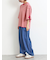 マルチボーダー袖スリットリボンTシャツ