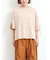 マルチボーダー袖スリットリボンTシャツ