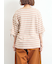 マルチボーダー袖スリットリボンTシャツ