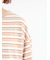 マルチボーダー袖スリットリボンTシャツ