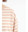 マルチボーダー袖スリットリボンTシャツ