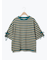 マルチボーダー袖スリットリボンTシャツ