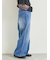 オーバーダイデニムタックパンツ