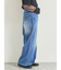 オーバーダイデニムタックパンツ