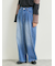 オーバーダイデニムタックパンツ