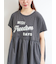 [接触冷感]切替ギャザーロゴプリントフレンチ袖Tシャツ