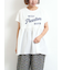 [接触冷感]切替ギャザーロゴプリントフレンチ袖Tシャツ