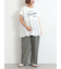 [接触冷感]切替ギャザーロゴプリントフレンチ袖Tシャツ