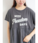 [接触冷感]切替ギャザーロゴプリントフレンチ袖Tシャツ