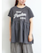 [接触冷感]切替ギャザーロゴプリントフレンチ袖Tシャツ