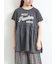 [接触冷感]切替ギャザーロゴプリントフレンチ袖Tシャツ