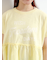 [接触冷感]切替ギャザーロゴプリントフレンチ袖Tシャツ