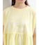 [接触冷感]切替ギャザーロゴプリントフレンチ袖Tシャツ