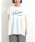 [接触冷感]切替ギャザーロゴプリントフレンチ袖Tシャツ
