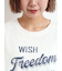 [接触冷感]切替ギャザーロゴプリントフレンチ袖Tシャツ