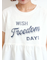 [接触冷感]切替ギャザーロゴプリントフレンチ袖Tシャツ