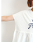 [接触冷感]切替ギャザーロゴプリントフレンチ袖Tシャツ