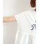 [接触冷感]切替ギャザーロゴプリントフレンチ袖Tシャツ