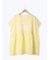 [接触冷感]切替ギャザーロゴプリントフレンチ袖Tシャツ