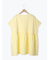 [接触冷感]切替ギャザーロゴプリントフレンチ袖Tシャツ