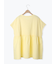 [接触冷感]切替ギャザーロゴプリントフレンチ袖Tシャツ