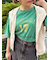 ピグメント加工メロー切替ロゴプリントTシャツ
