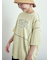 ピグメント加工メロー切替ロゴプリントTシャツ