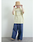 ピグメント加工メロー切替ロゴプリントTシャツ