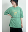 ピグメント加工メロー切替ロゴプリントTシャツ