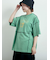 ピグメント加工メロー切替ロゴプリントTシャツ