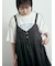 ピグメント加工メロー切替ロゴプリントTシャツ