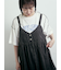 ピグメント加工メロー切替ロゴプリントTシャツ