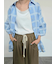 スクエア刺繍袖タックシャツ