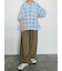 スクエア刺繍袖タックシャツ