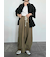 スクエア刺繍袖タックシャツ