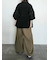 スクエア刺繍袖タックシャツ
