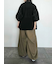 スクエア刺繍袖タックシャツ