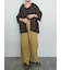 スクエア刺繍袖タックシャツ