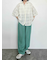 スクエア刺繍袖タックシャツ