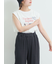 肩タックロゴプリントノースリーブ