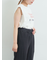 肩タックロゴプリントノースリーブ