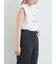 肩タックロゴプリントノースリーブ