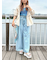 デニム/ツイル 切替ワイドパンツ